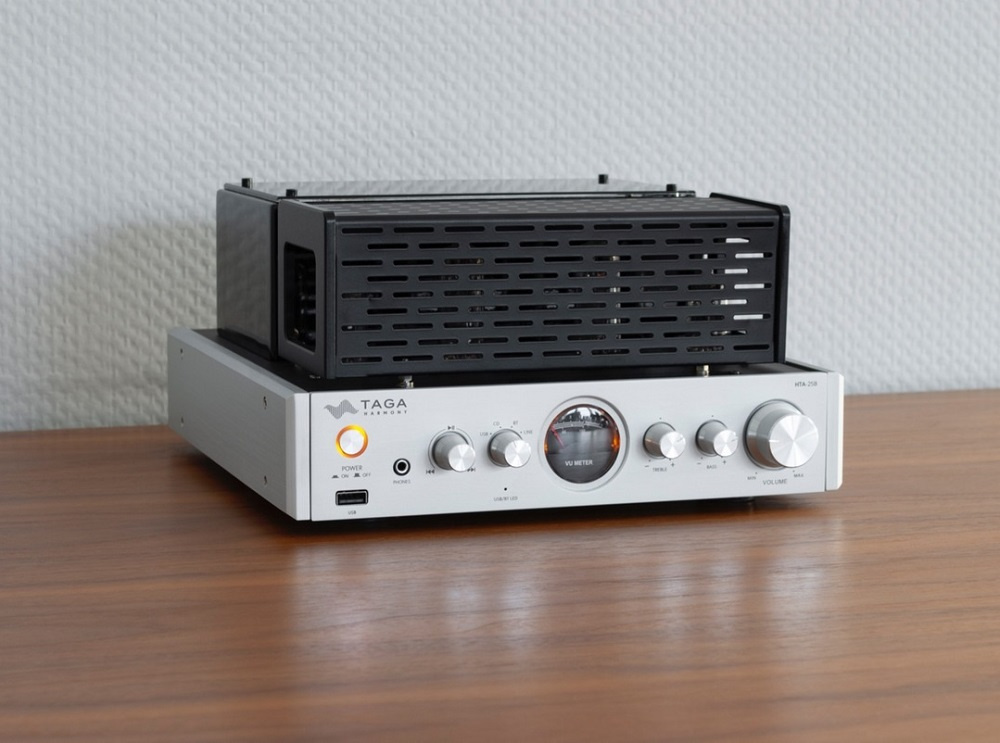 TAGA Harmony HTA-25B rörbestyckad stereoförstärkare med Bluetooth, silver