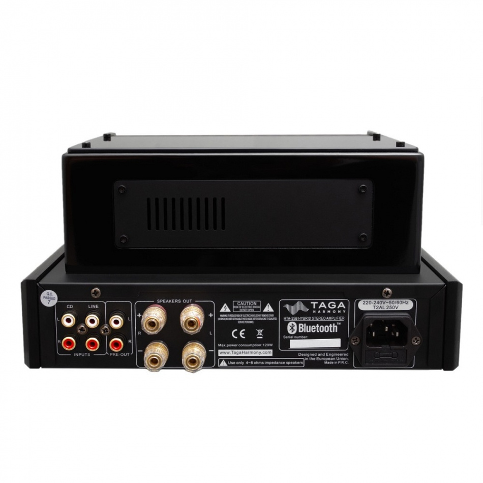 TAGA Harmony HTA-25B rörbestyckad stereoförstärkare med Bluetooth, svart