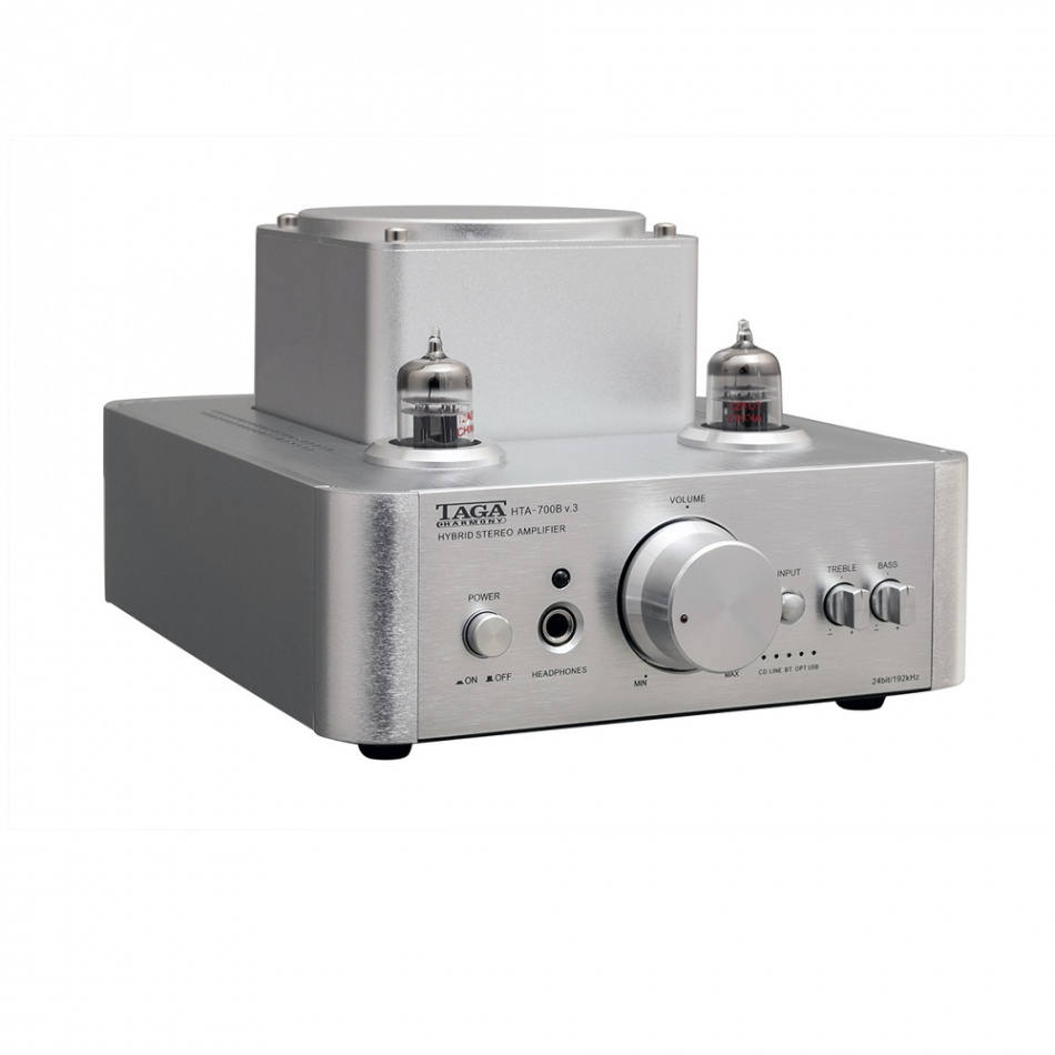 TAGA Harmony HTA-700B v3 USB rörbestyckad stereoförstärkare med Bluetooth, silver