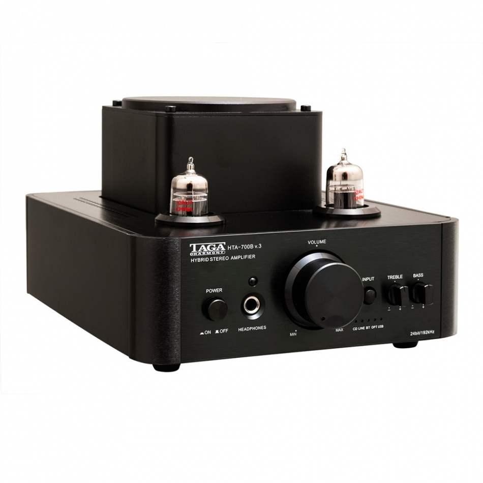 TAGA Harmony HTA-700B v3 USB rörbestyckad stereoförstärkare med Bluetooth, svart