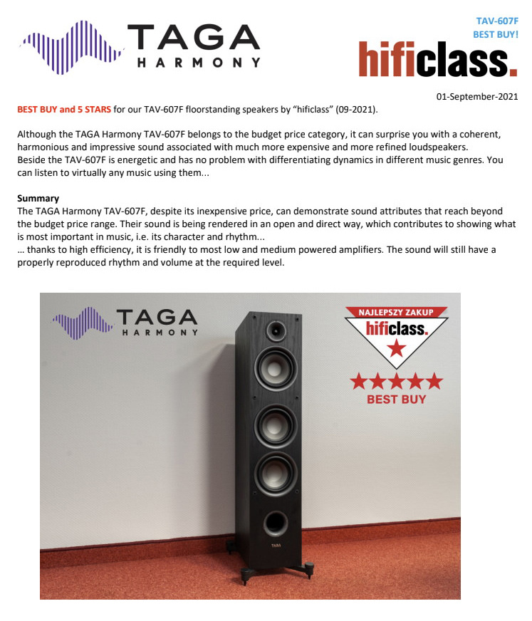 Taga Harmony TAV-607F golvhögtalare, svart par