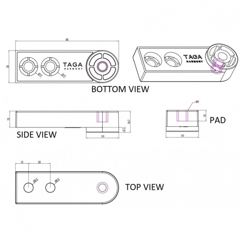 Taga Harmony TAV-807F golvhögtalare, vitt par