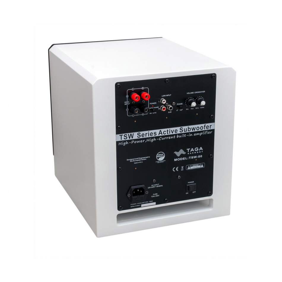 Taga Harmony TSW-80 aktiv subwoofer, vit