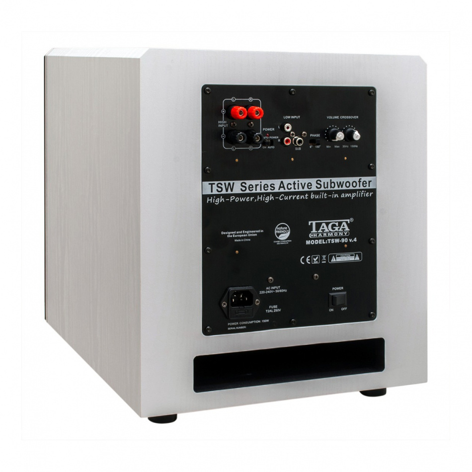 Taga Harmony TSW-90 v4 aktiv subwoofer, vit