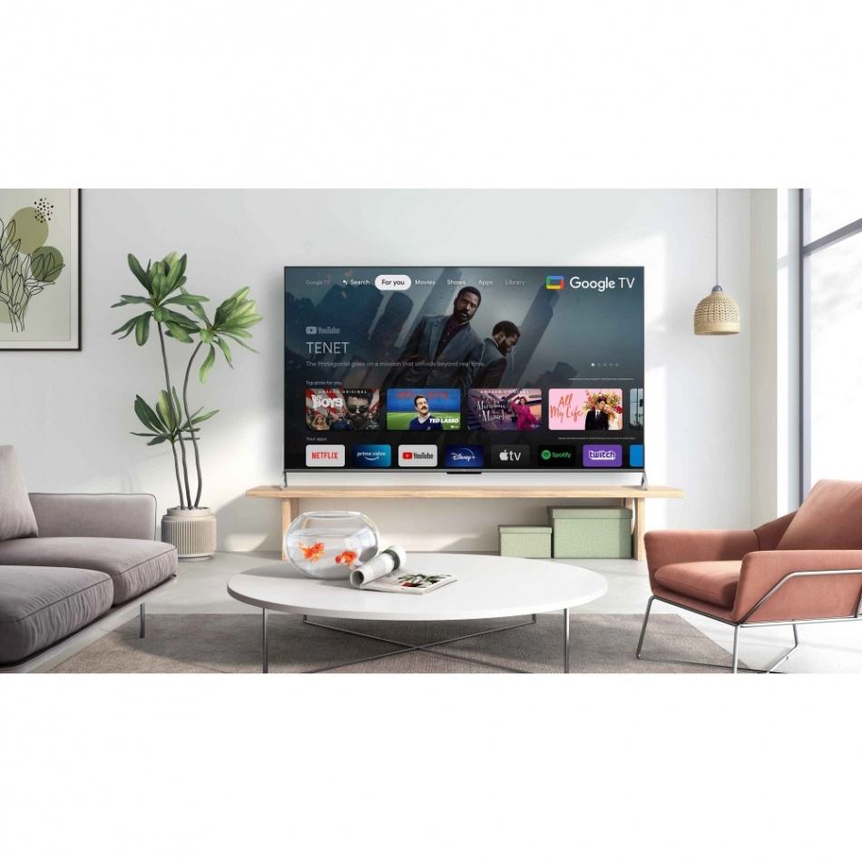 TCL 85C735, Ultra HD 4K HDR QLED-TV med Google 85-tum