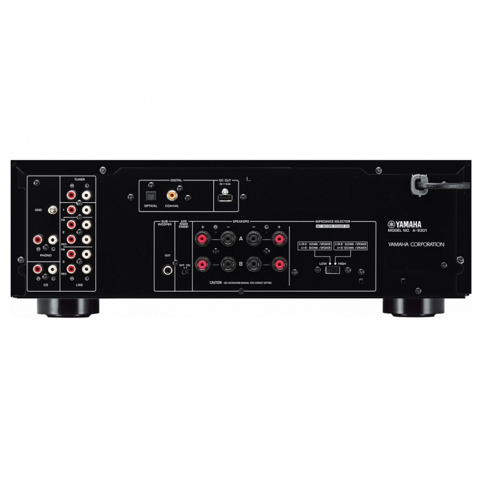 Yamaha A-S301 II stereoförstärkare med DAC & RIAA-steg, svart