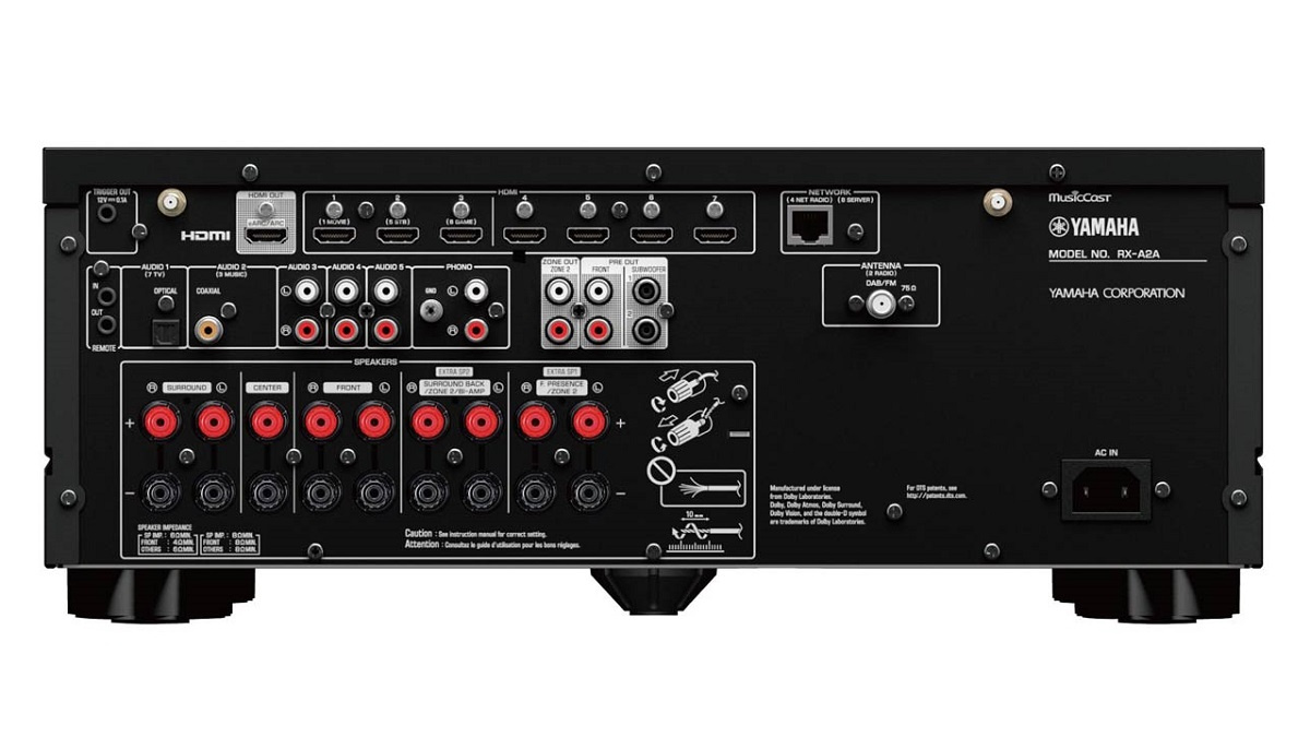 Yamaha Aventage RX-A2A hemmabioförstärkare med MusicCast, svart