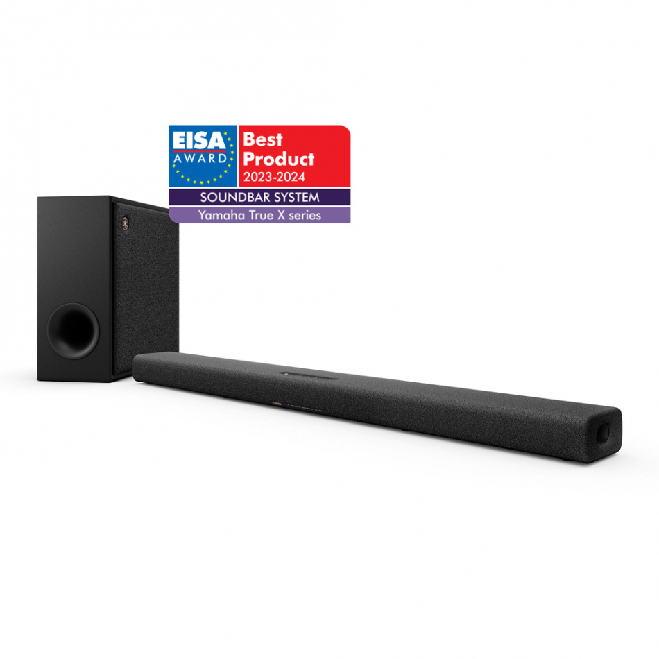 Yamaha True X Bar 50A soundbar med trådlös subwoofer & Dolby Atmos, grafitgrå
