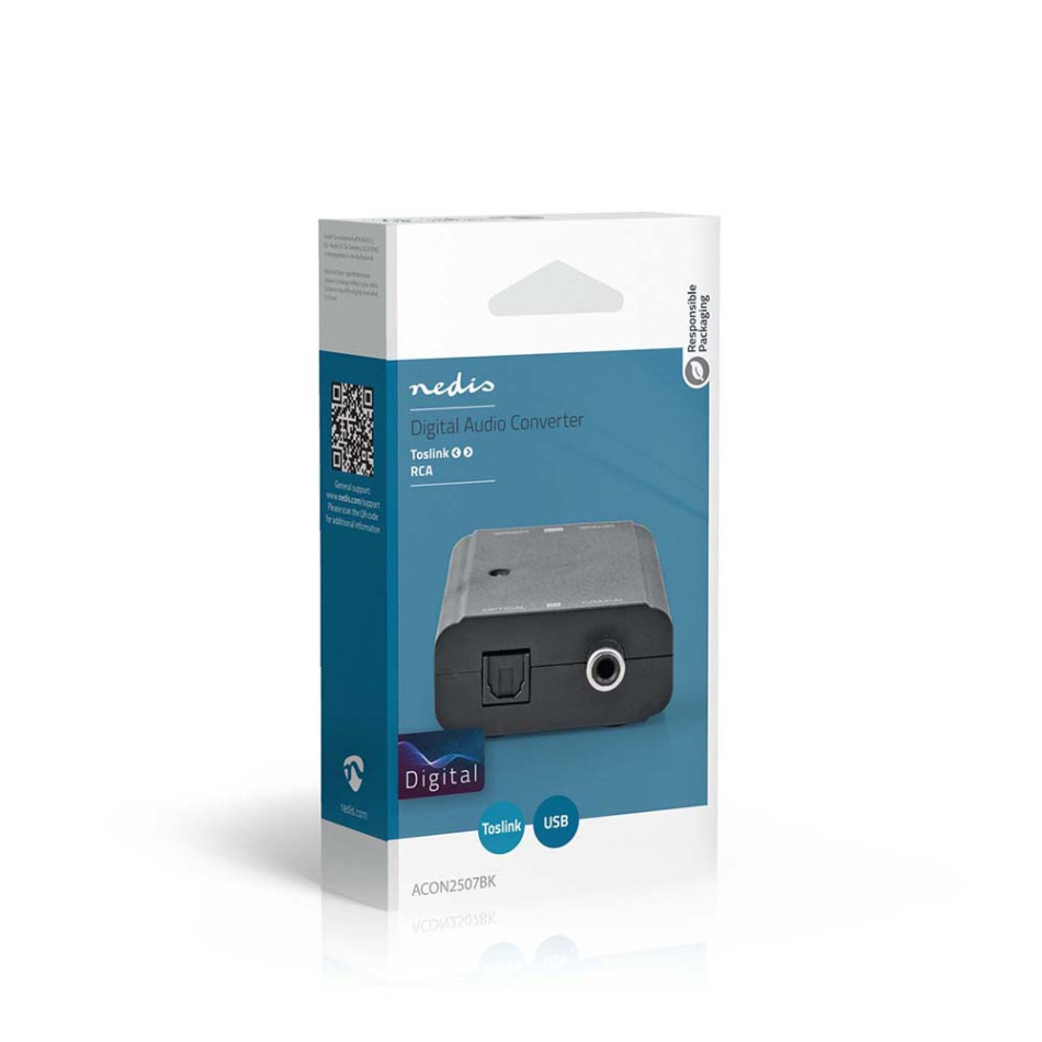 Nedis ACON-2507 Digital Audio Omvandlare, 2-vägs optisk <-> coaxial