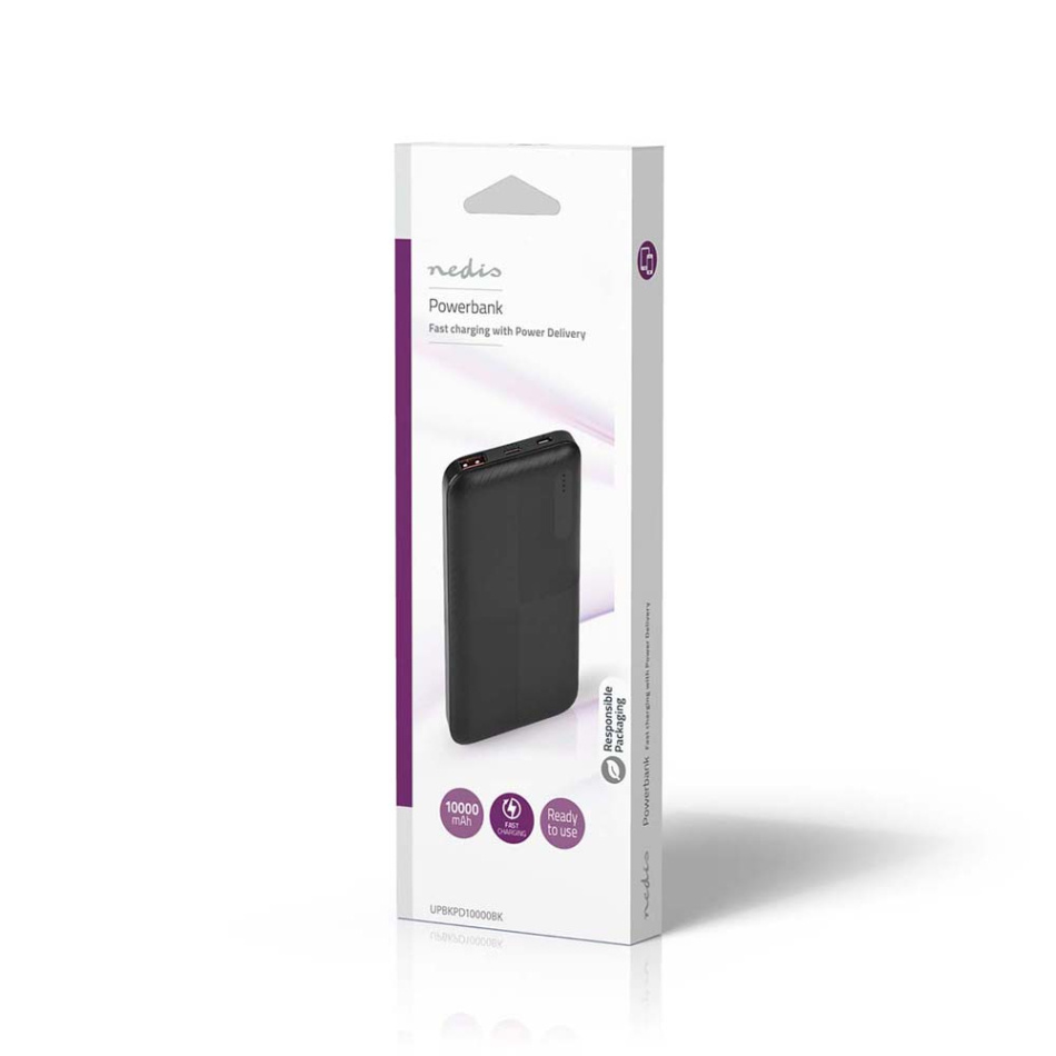 Nedis UPBK-PD10000 Powerbank 10.000 mAh, PD2.0 18 Watt