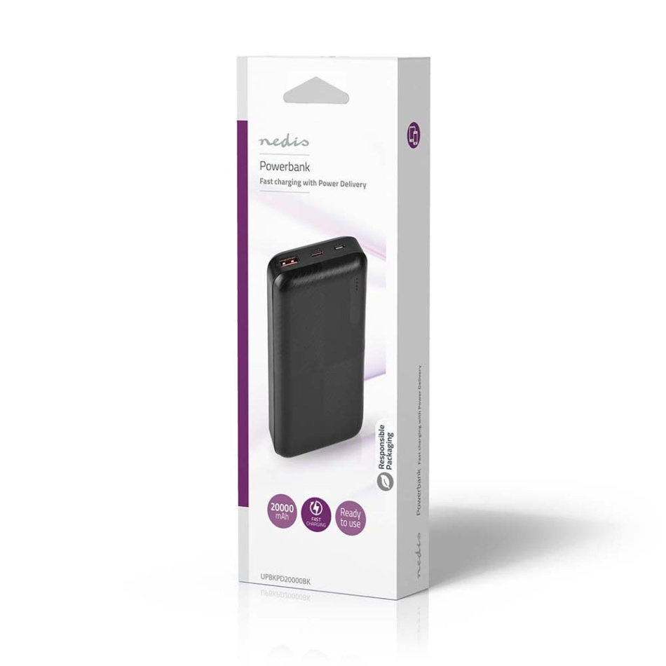 Nedis UPBK-PD20000 Powerbank 20.000 mAh, PD2.0 18 Watt