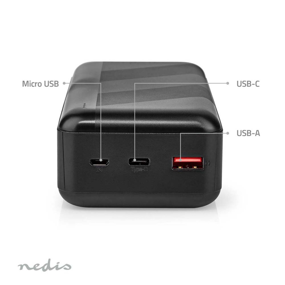 Nedis UPBK-PD30000 Powerbank 30.000 mAh, PD3.0 20 Watt