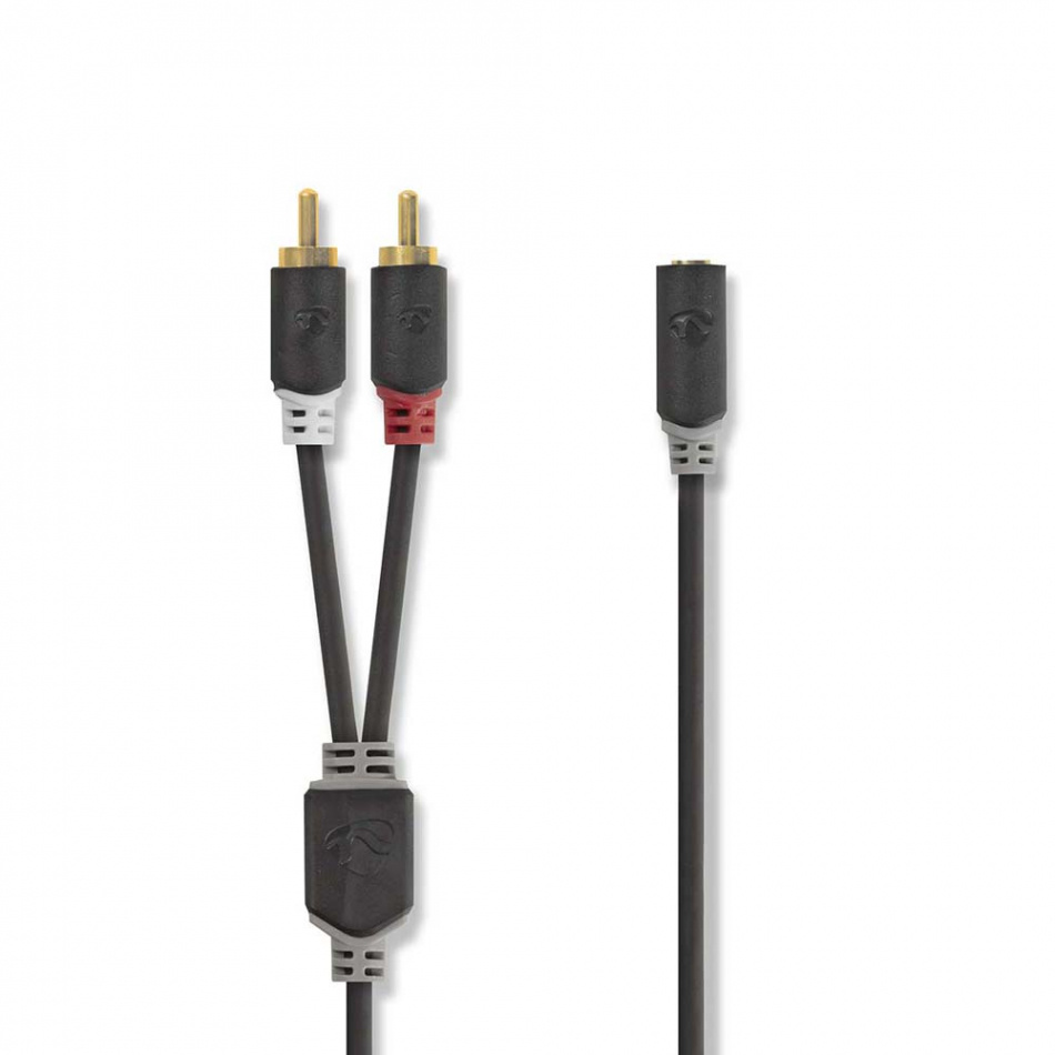 Nedis CAB-W22255 adapterkabel 3.5mm hona-RCA hanar 0.2 meter