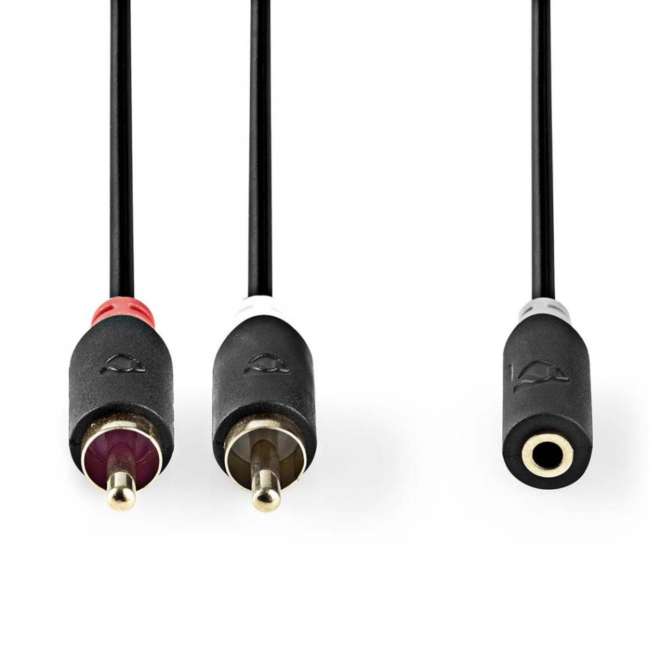 Nedis CAB-W22255 adapterkabel 3.5mm hona-RCA hanar 0.2 meter