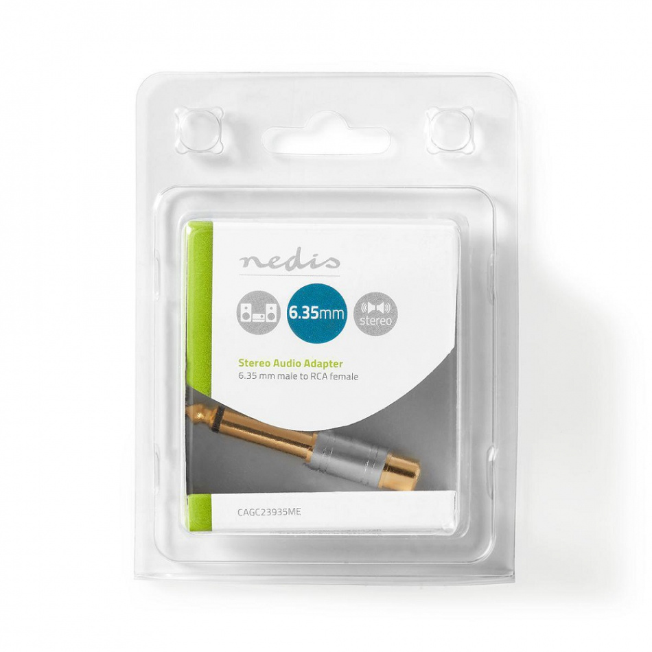 Nedis CAGC23935ME, monoadapter Tele 6.35mm hane - RCA hona