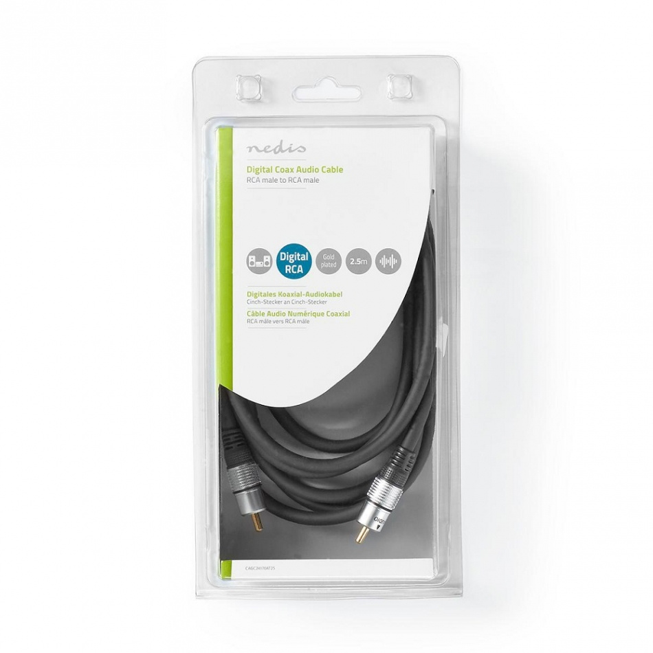 Nedis subwooferkabel 75 Ohm, 2.5 meter