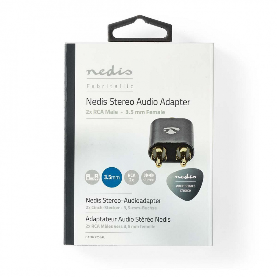 Nedis CATB22255AL, stereoadapter 3.5mm hona -> 2RCA hanar