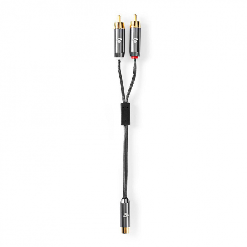 Nedis Y-kabel metallgrå, RCA-hone - 2xRCA-hanar 0.2 meter