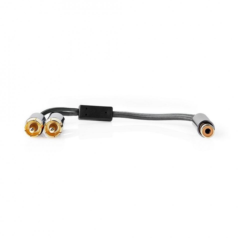 Nedis Y-kabel metallgrå, RCA-hone - 2xRCA-hanar 0.2 meter