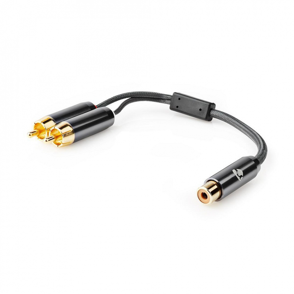 Nedis Y-kabel metallgrå, RCA-hone - 2xRCA-hanar 0.2 meter
