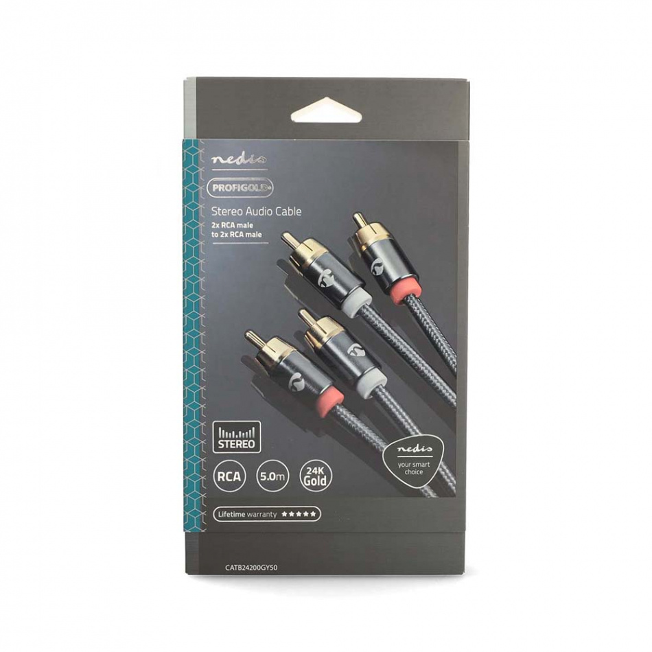 Nedis CAT-B24000 RCA ljudkabel, 5 meter