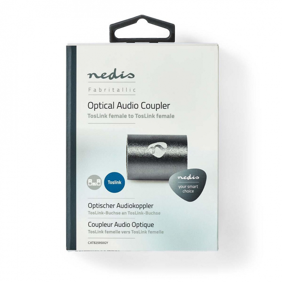 Nedis CATB25950GY, optisk adapterplugg hona-hona
