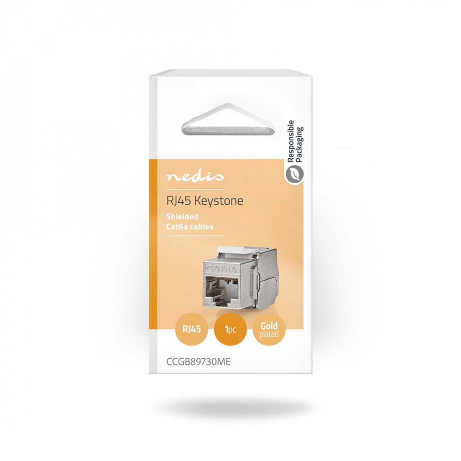 Nedis Keystone RJ45 Hona för skärmade CAT6a S/FTP-kablar