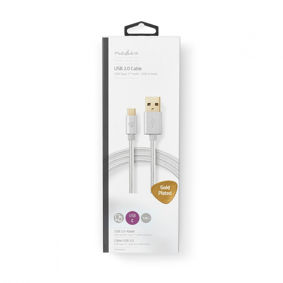 Nedis USB 2.0 USB-A till USB-C-kabel, 1 meter