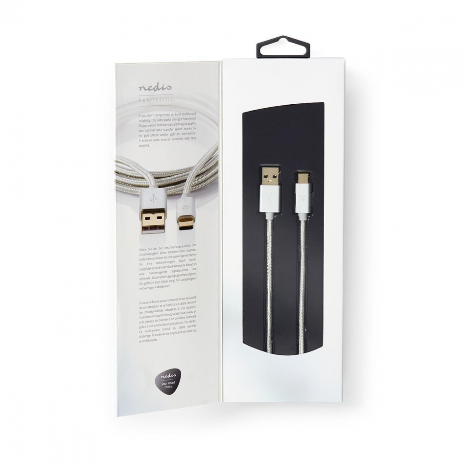 Nedis USB 2.0 USB-A till USB-C-kabel, 1 meter