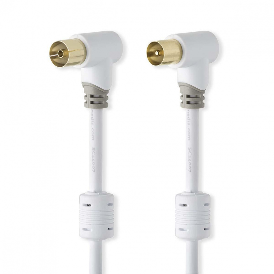 Nedis CSBW40010, 75 Ohm coaxial antennkabel med vinklade kontakter