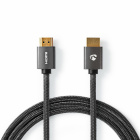 Nedis CVT-B34, HDMI-kabel med Ethernet & 4K metallgrå 1 meter