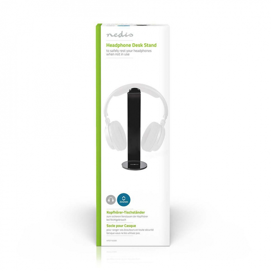 Nedis HPST-100 hörlursställ, svart