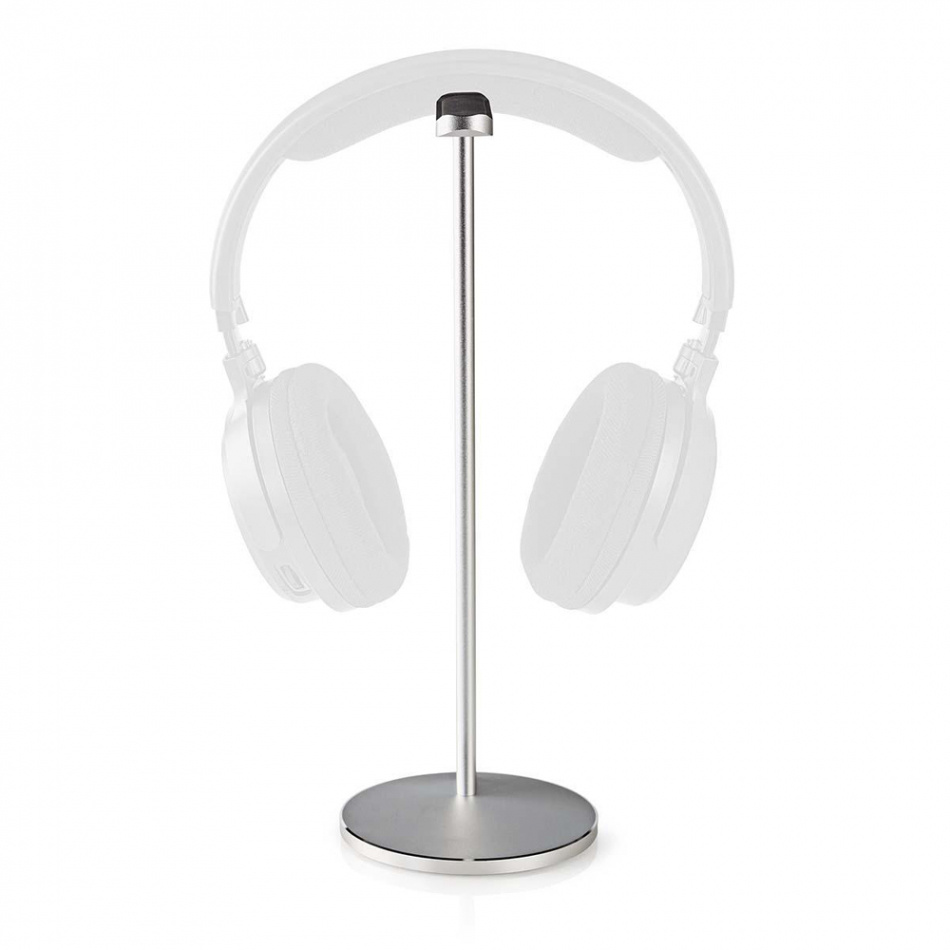 Nedis HPST-200 hörlursställ i aluminium, silver