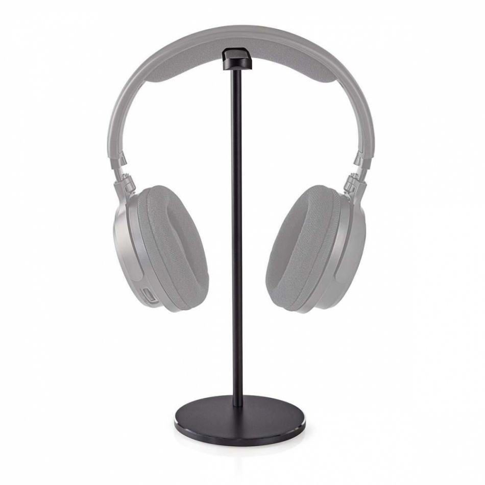 Nedis HPST-200 hörlursställ i aluminium, svart