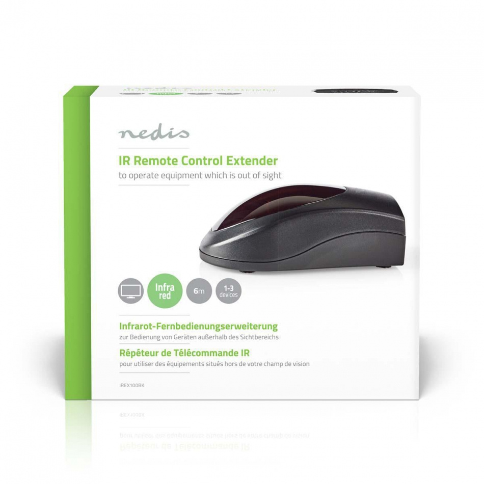 Nedis IR-EX100, IR-fjärrkontrollförlängare 433.92 MHz