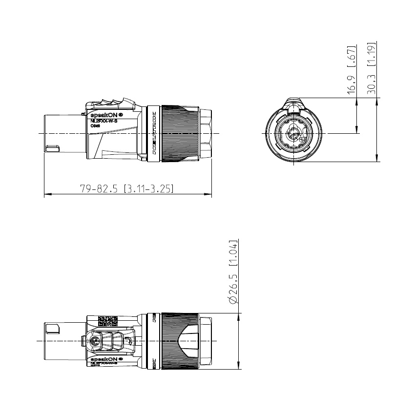 Neutrik NL2FXX-W-S SpeakON 2-polig kontakt till högtalare, styck