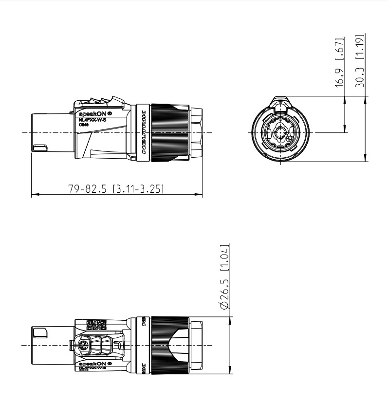 Neutrik NL4FXX-W-S SpeakON 4-polig kontakt till högtalare, styck