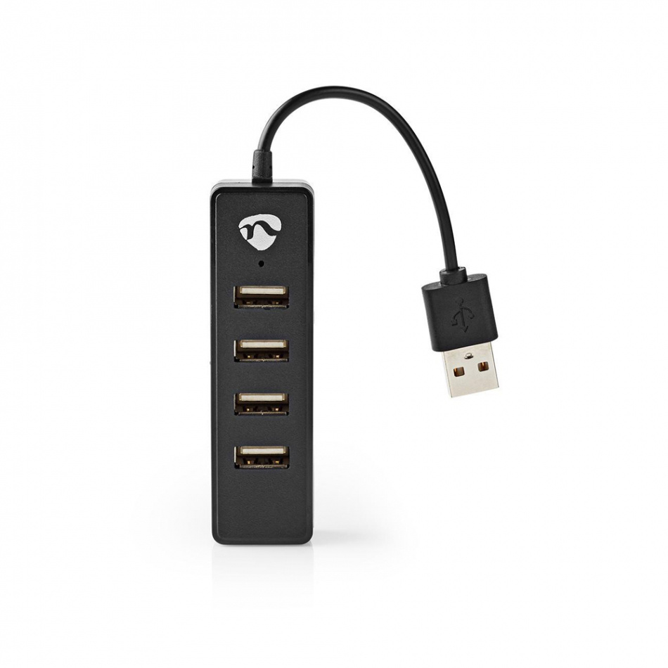 Nedis 4-ports USB 2.0 Hubb, 1x USB-A Hane -> 4x USB-A Hona