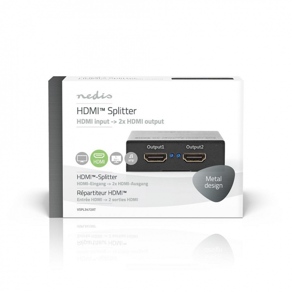 Nedis VSP-L3472AT HDMI Splitter, 2-ports 4K@60Hz, 18 Gbps