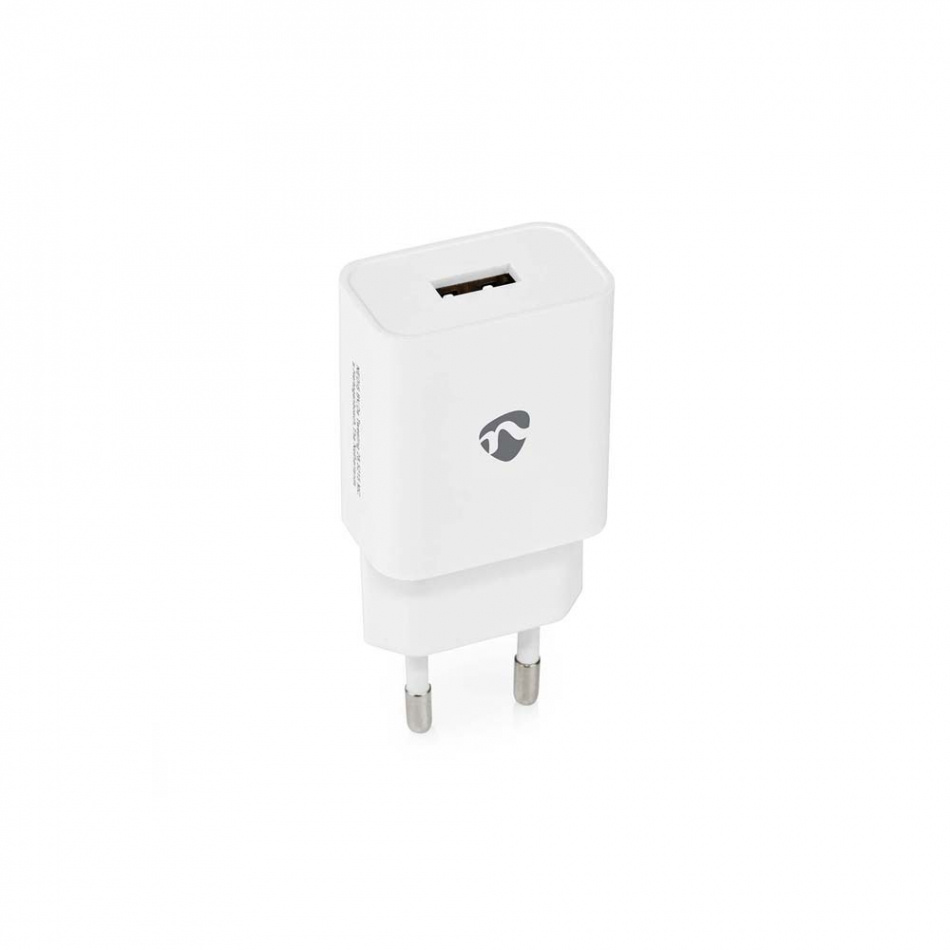 Nedis USB-A strömadapter 2.4A, vit