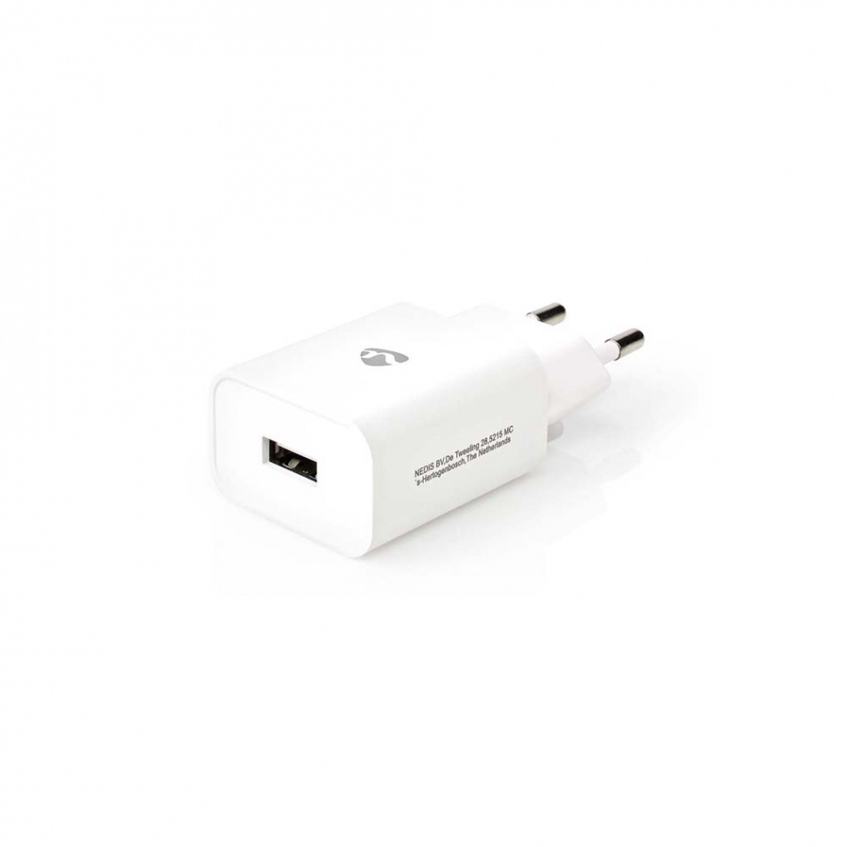 Nedis USB-A strömadapter 2.4A, vit