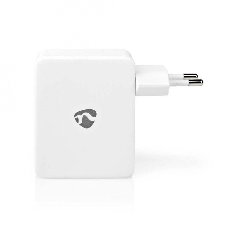 Nedis USB-A strömadapter 4 x 2.4A, vit