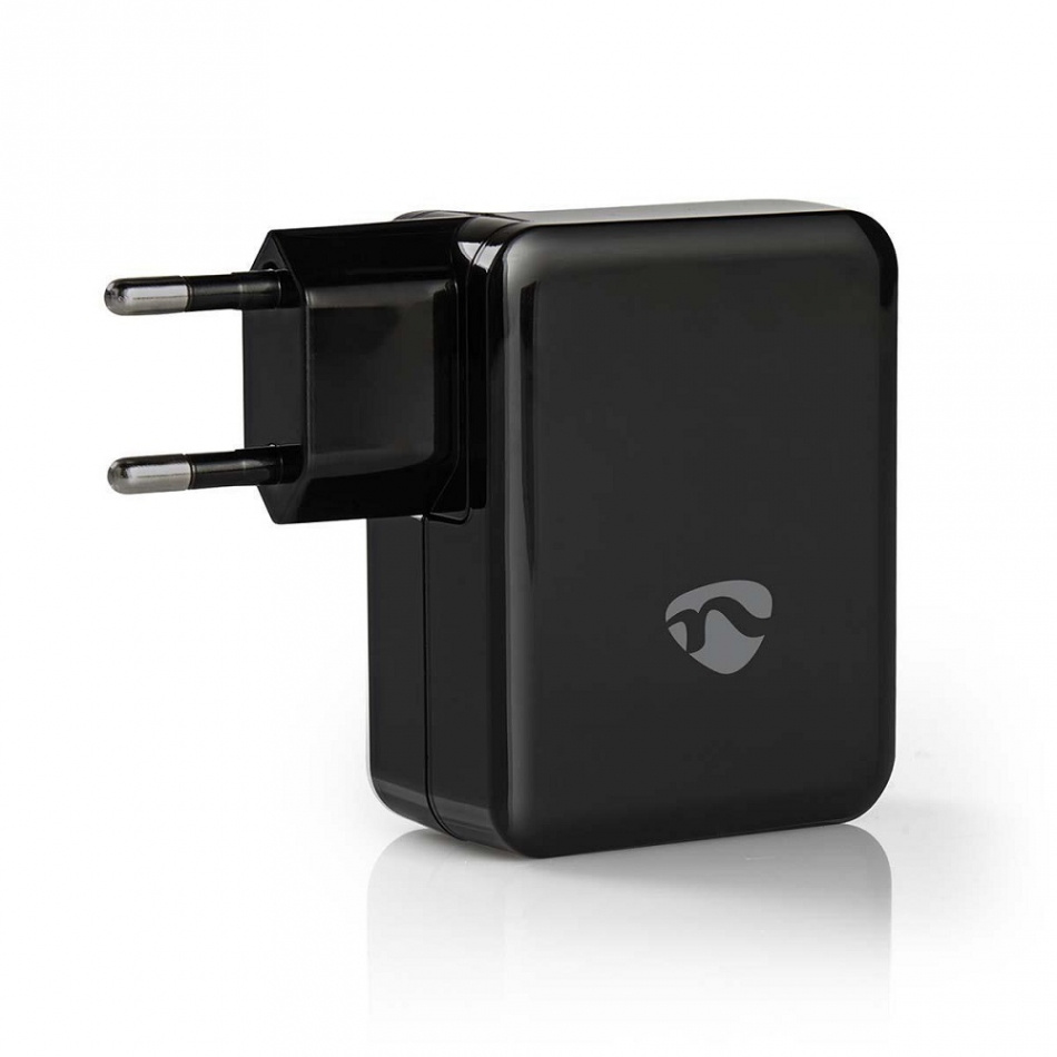 Nedis USB-väggladdare 4.8A 2xUSB-A och 1xUSB-C, svart