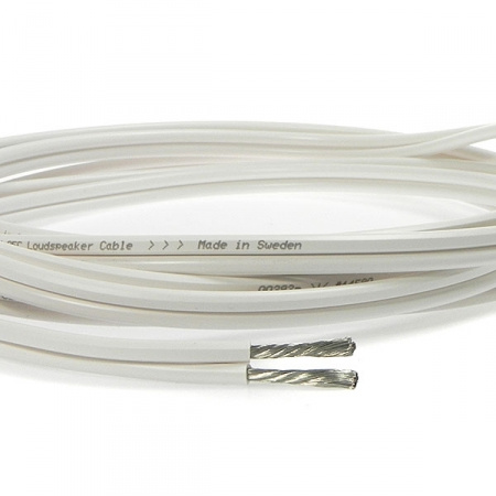 Supra Classic 4.0, vit högtalarkabel lösmeter