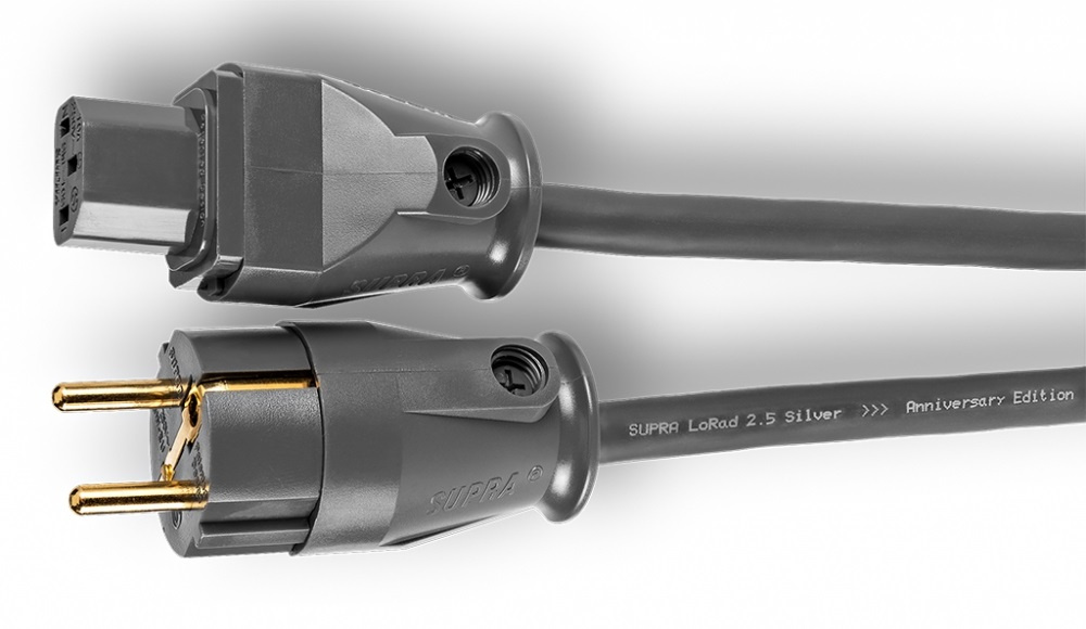 Supra Lorad 2.5 SPC strömkabel 10 Ampere, rak stickpropp