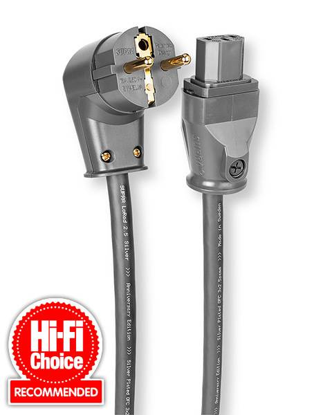 Supra Lorad 2.5 SPC strömkabel 10 Ampere, vinklad stickpropp