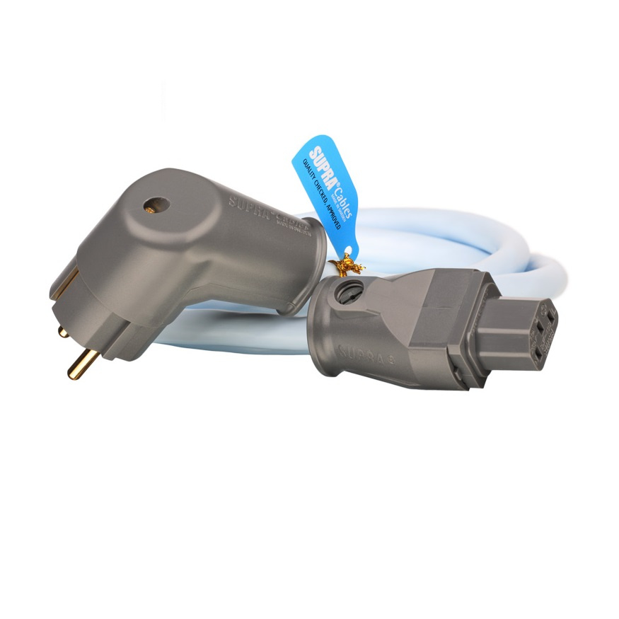 Supra LoRad 2.5 MKII strömkabel 10 Ampere, vinklad stickpropp