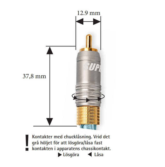 Supra RCA-8 SL lågnivåkontakter, ett par