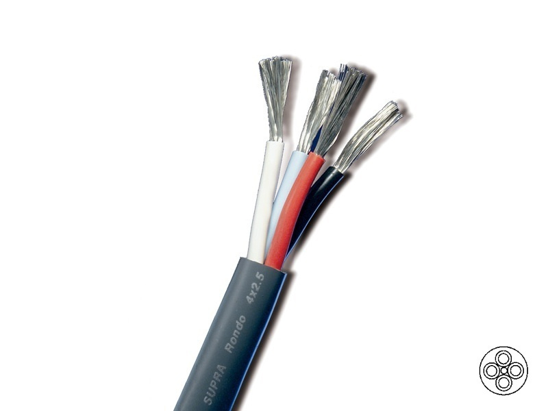Supra Rondo 4x2.5, antracitgrå högtalarkabel lösmeter