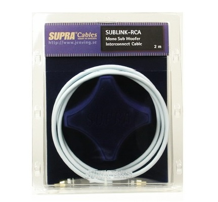 Supra Sublink-RCA subwooferkabel, is-blå